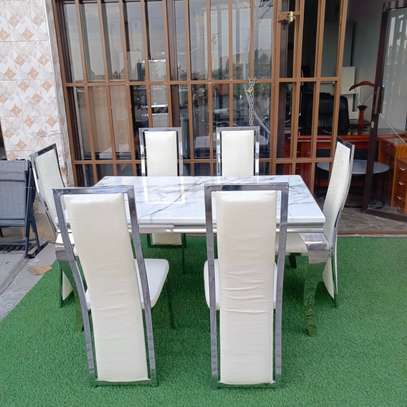 6-Seater Marble Imported Dining Set image 6