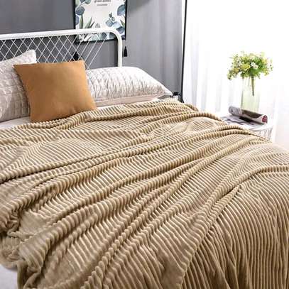 Cozy Black Plush Throw Blanket Ribbed Pattern image 8