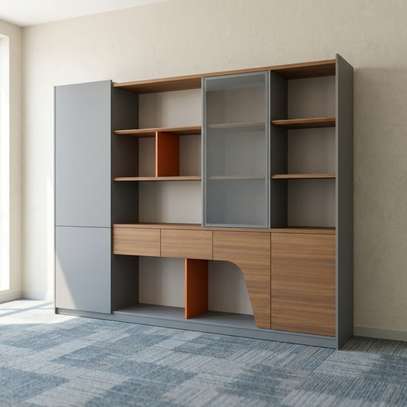 Office Cabinet;  Imported Executive Office Wall Unit image 2