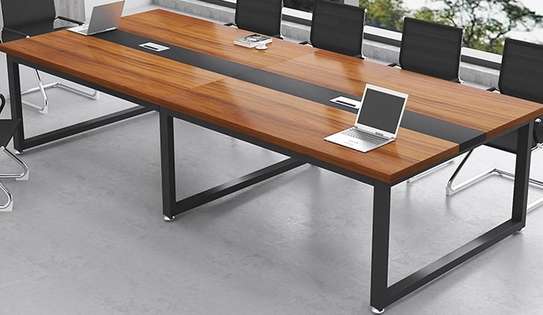 Office Table; Cable Management Cutouts Boardroom Table image 2