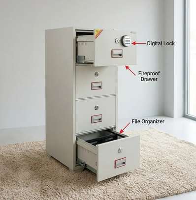 4 Drawer Steel Diplomat Storage Office Cabinet image 2