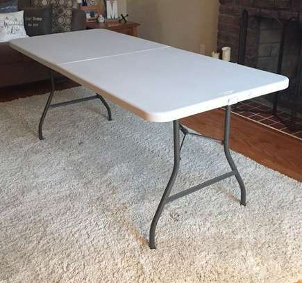 Dining Table; Modern White 1.8m Foldable Table image 2