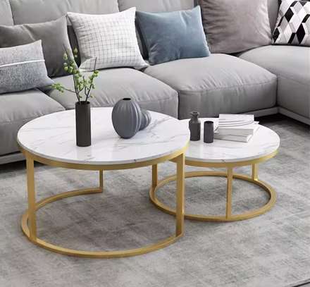 Pair Marble Nesting Coffee Tables image 6