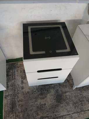 Smart Bedside Table with LED Lighting and Wireless Charging image 7