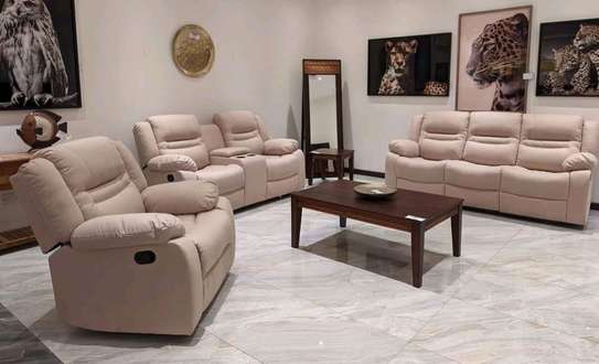 7 seater Recliner leather sofa sets image 2