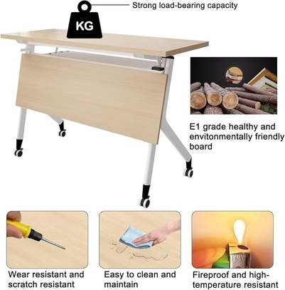 Brown Foldable Conference Meeting Table image 5