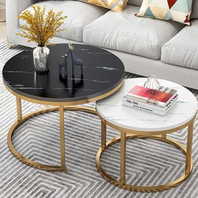 Pair Marble Nesting Coffee Tables image 9