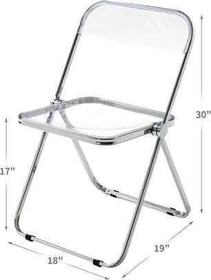 Armless Clear Foldable Plastic Chair image 8