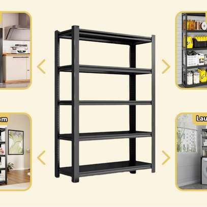 Bookshelf; 5 Tier Black  Modern Office Bookshelf image 3
