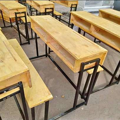 2 seater modern school desk with a bench image 8