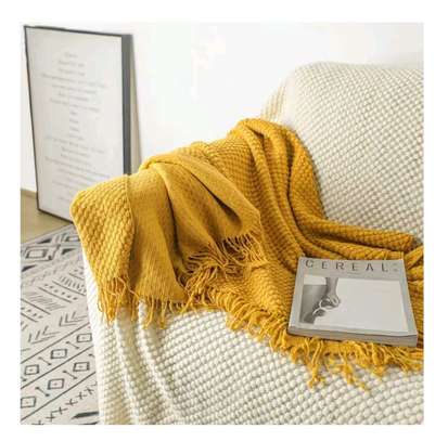 Knitted tassel throw blankets image 2