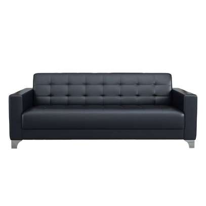 Office Sofas: Black Leather Office Lounge Sofa image 3
