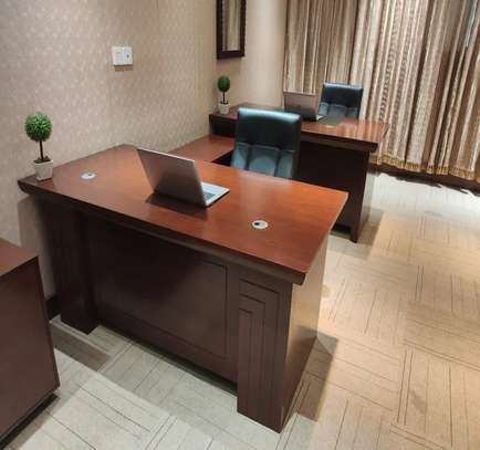 Office Desk; 1400mm Premium Mahogany Corporate Office Desk image 3