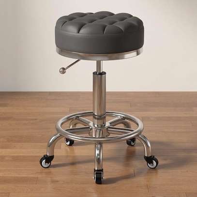 Barstools : Adjustable Height Beauty Shop Leather Stool image 3