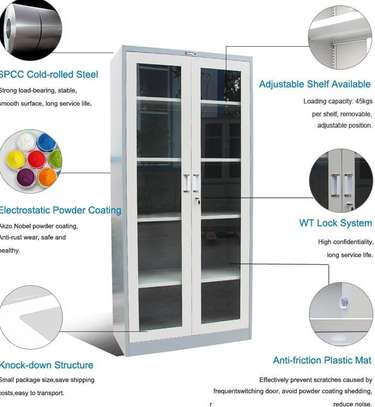 Office Cabinet: Full Glass White Office Cabinet In Rongo image 2
