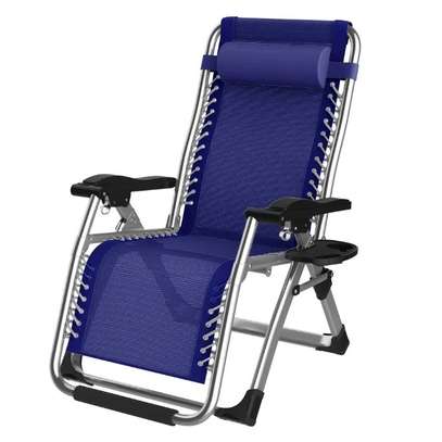 Home Chairs; Silver Cushioned Fold Away Chair image 3