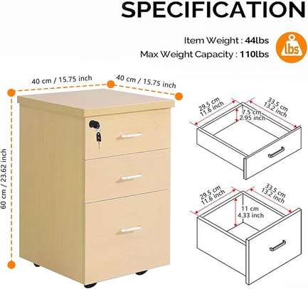 under desk movable 3-drawer cabinet image 6