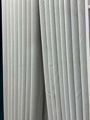 Elegant Teal & White Blackout Curtains Floor-Length image 3