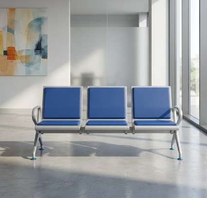 3-Link Leather Reception Bench image 13