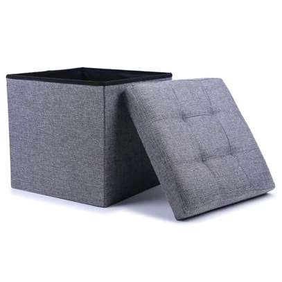 LASA 38cm Foldable Square Storage Ottoman Cube Box – Padded image 3
