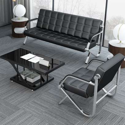 5 Seater Modern Leather Executive Waiting Sofas image 9
