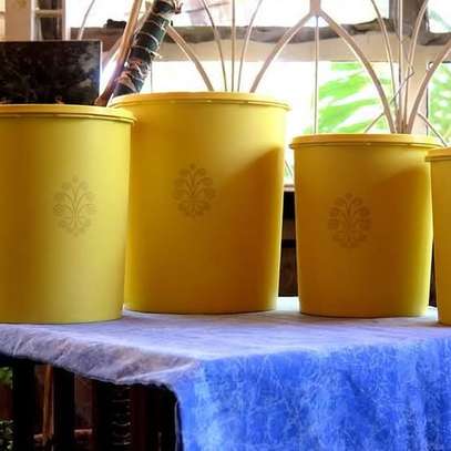 Yellow Harvest Gold Canister / Tupperware Brand Name image 8