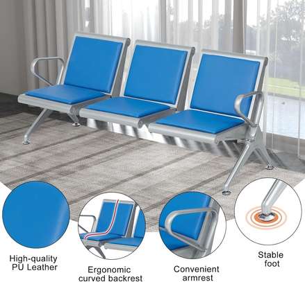 Office Bench; 3 Link Heavy Duty Padded Reception Bench image 3