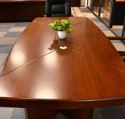 Mahogany 2.4m Curved Edge Conference Office Table image 9