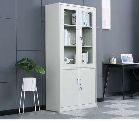 Modern Steel Storage Cabinet with Shelves image 5
