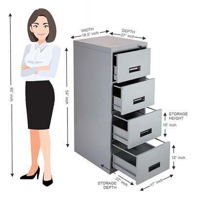 Astro Steel 4 Drawer Filing Cabinet image 4