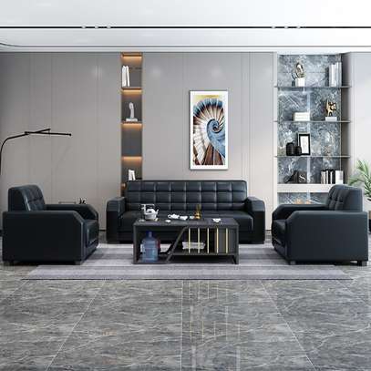 Office Sofa: Executive High Leather 5 Seater Sofa Set image 6