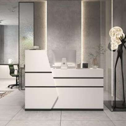 Reception Desks:Rectangular Wood Reception Desk In Etago image 2