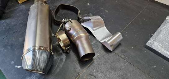 Carbon Fiber Motorcycle Exhaust 370mm Lightweight image 3