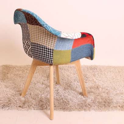 Dining Chair: Fabric Upholstered Seat and Curved Back Chair image 2