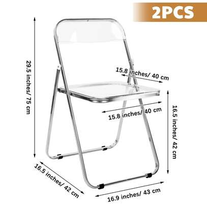 Armless Clear Foldable Plastic Chair image 10