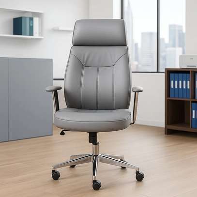 Office Chair;CEO Grey Executive Leather Office Chair image 2