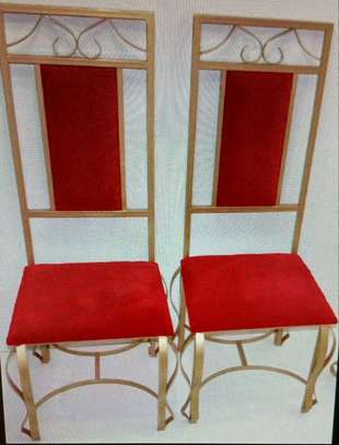 Padded steel dinning chairs image 9