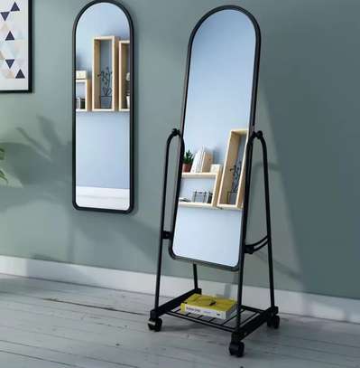 Metal Frame Swivel Dressing Mirror With Storage image 13