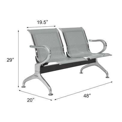 Steel 2-Seater Airport Bench image 4