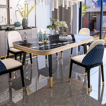 Dining Set; Black Marble Dining Set in Nyamaiya image 5