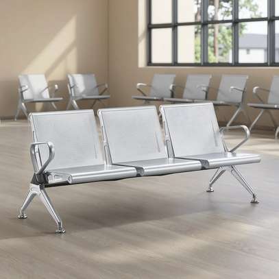 3-Seater Steel Reception Bench image 6