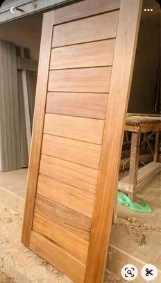 Solid Wood Interior Door Panel Style Natural Finish image 2