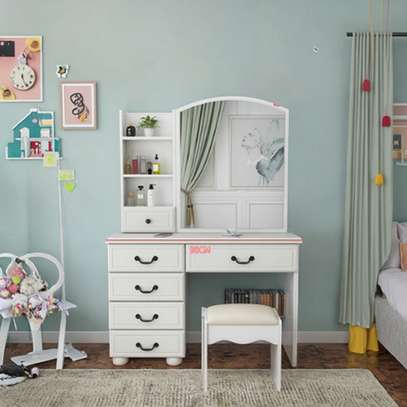 Dressing Table; White Dressing Table With Drawers image 3