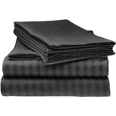 Premium cotton Egyptian white Striped bedsheets set image 3