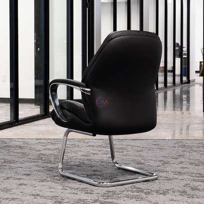 Office Chairs : Ergonomic Leather Guests Waiting Seat image 4