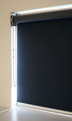 Blackout Roller Blind Black Durable Fabric Smooth Roll image 2