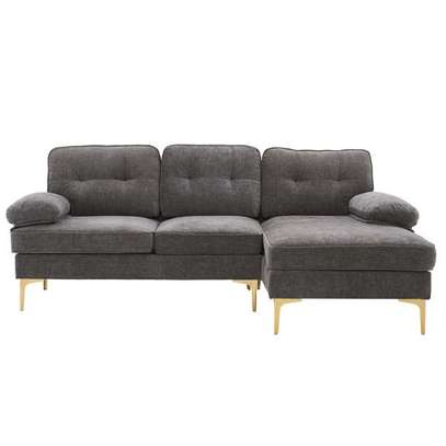 Gray L-Shaped Living Room Sofa image 5