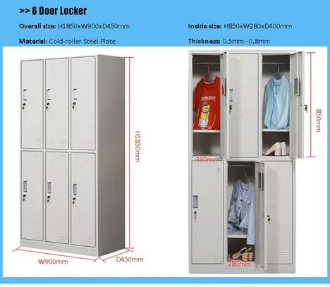 6 Locker Steel Storage Cabinet image 13