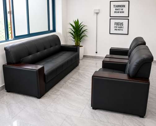 5-Seater Leather Office Sofa Set image 5