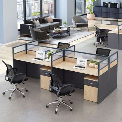 Workstations: Mdf 4 People Wayed Desk image 4